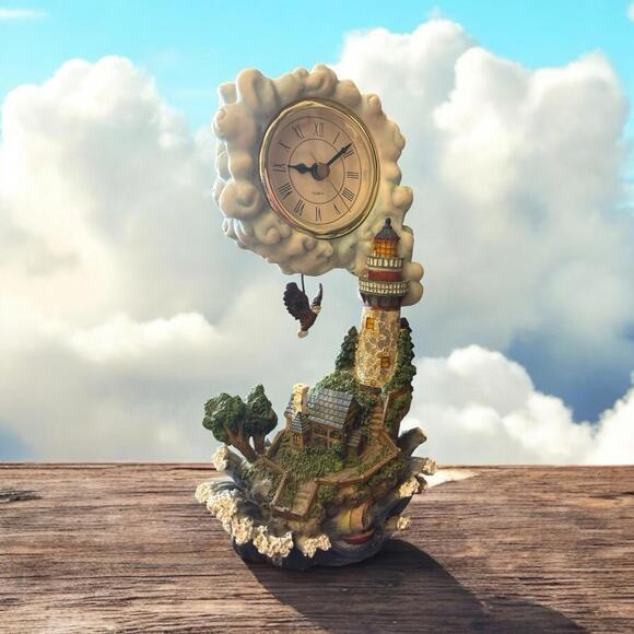 Classic Treasures Eagle’s Swing Lighthouse Clock – Battery Quartz – 9.5″ - Picture 1 of 6